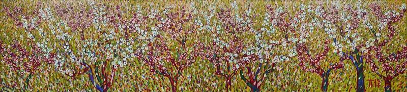 ‹도리화(桃梨花)›, 2001, 캔버스에 유화 물감, 160×700cm, 개인 소장