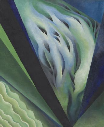 조지아 오키프, ‹파랑과 초록 음악›, 1919-21, 캔버스에 유채, 58.4 × 48.3 cm. 시카고 미술관 알프레드 스티글리츠 컬렉션, 조지아 오키프 기증.