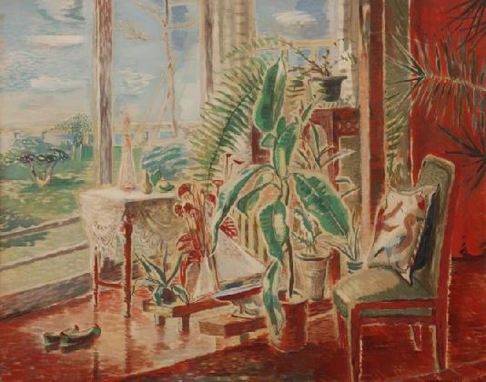 여름 실내에서(Room in summer), 1934, 캔버스에 수채