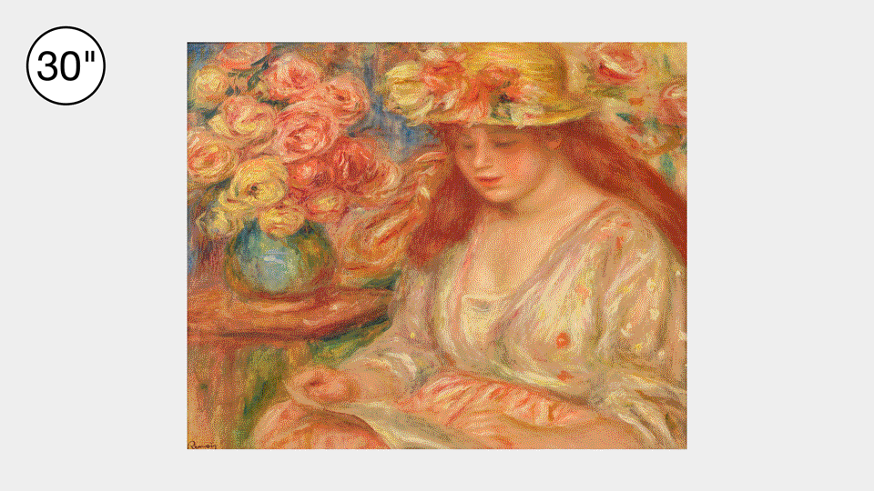 Pierre-Auguste RenoirㅣAndree in Yellow Turban and Red Skirt (Reading)ㅣ1917-1918 (short ver.)